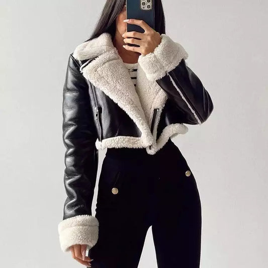 Cropped Leather Jacket