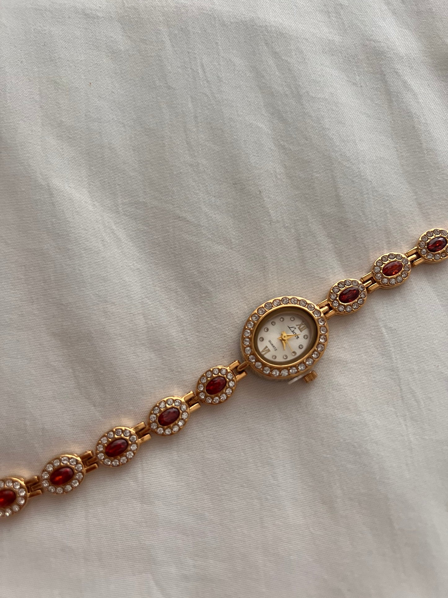 Vintage Dainty Ruby Red Watch