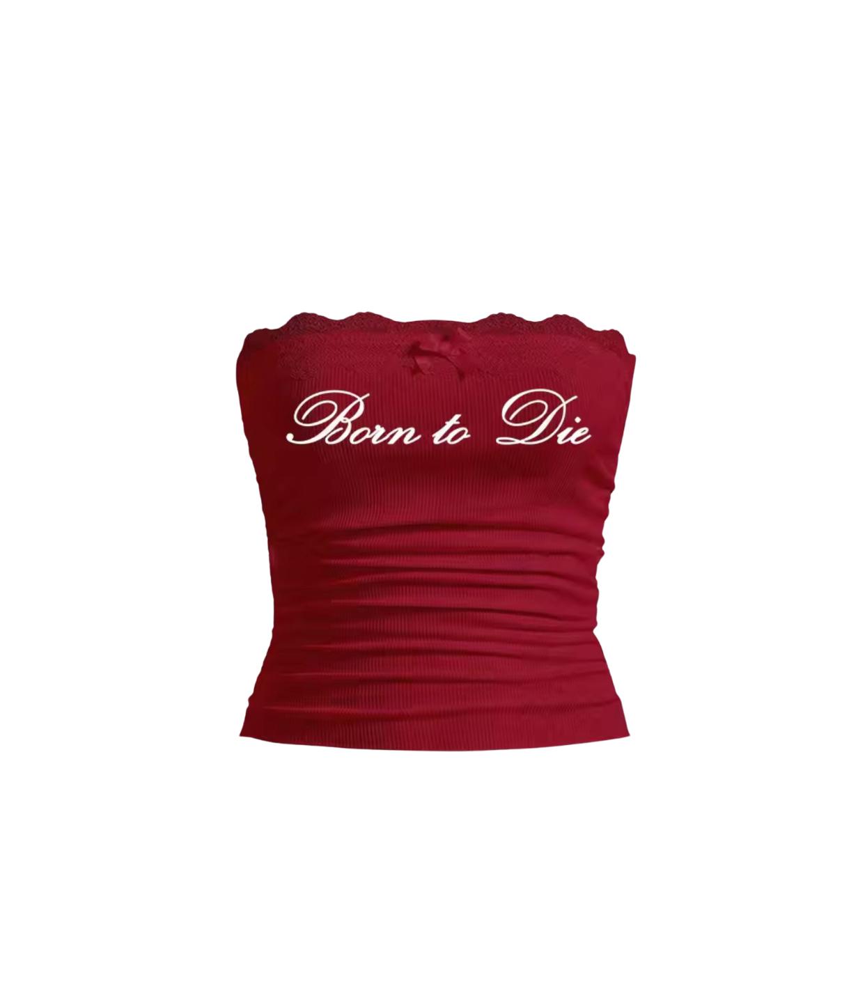 Born To Die Bandeau Top Set in Red