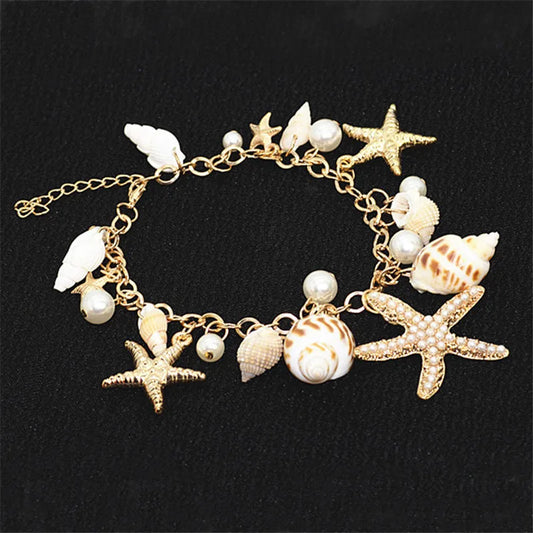 Bohemian ShellPearl Starfish Bracelet