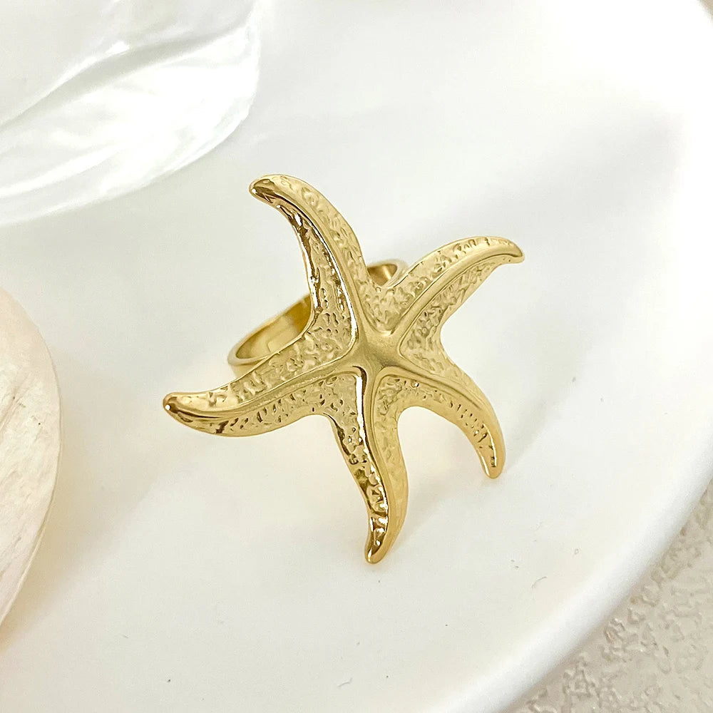 Gold Starfish Ring