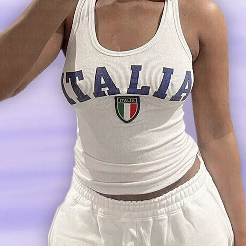 ITALIA white tank top