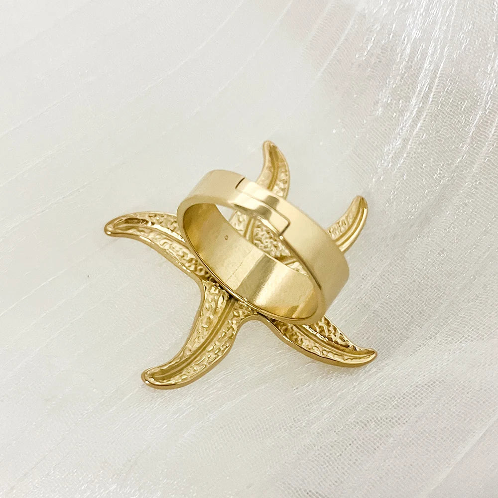 Gold Starfish Ring