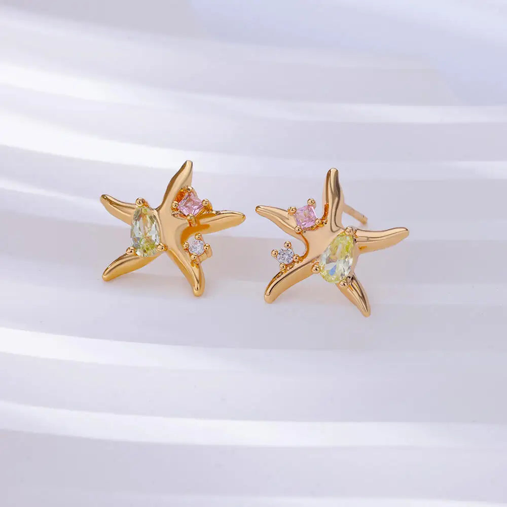 Zircon Stars Stud Earrings