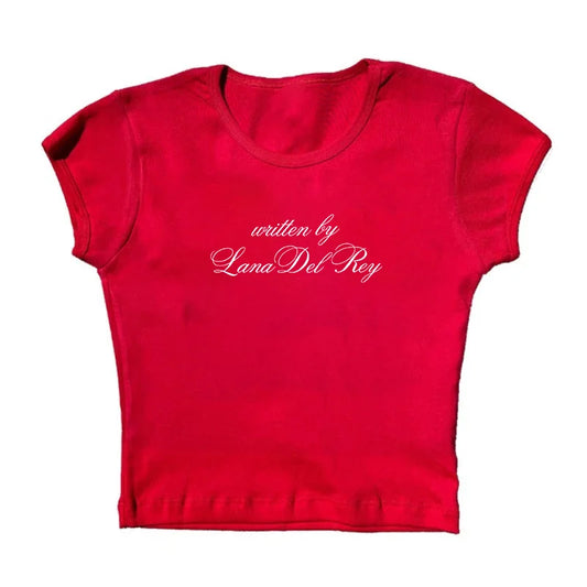 Written by Lana Slogan Tee in Red