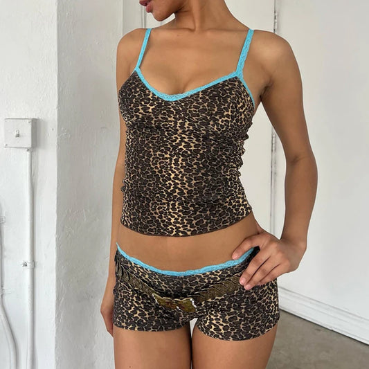 90s Leopard Print 2 Piece Set