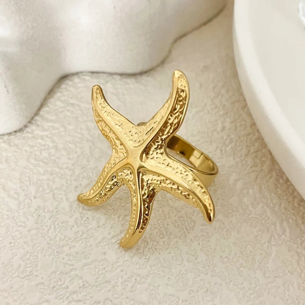 Gold Starfish Ring